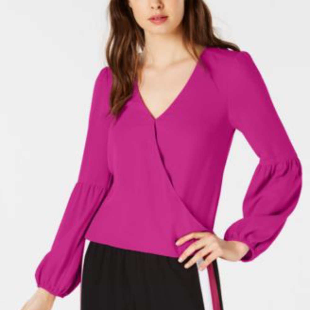 BAR III Strong Shoulder Top Hot Pink